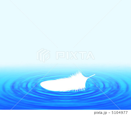 水面に落ちる羽根のイラスト素材