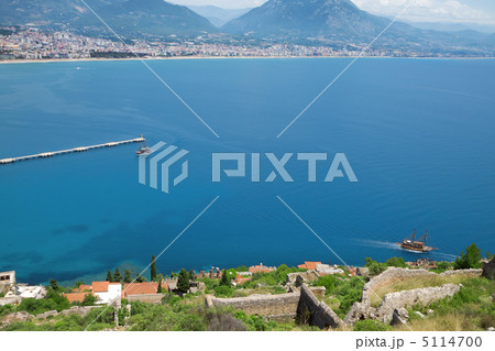 View of the Turkish city and port of Alanya 5114700