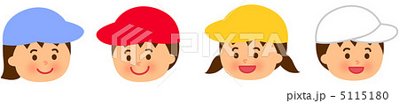 帽子をかぶった子供4人のイラスト素材