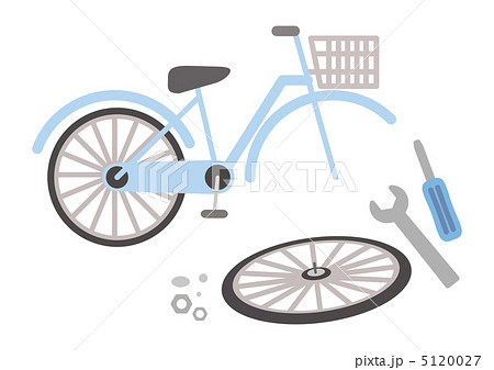 自転車の修理のイラスト素材