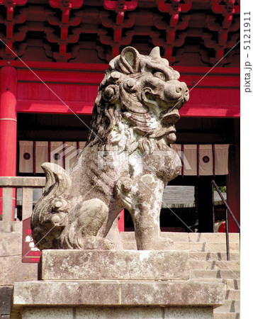 岩木山神社 狛犬の写真素材