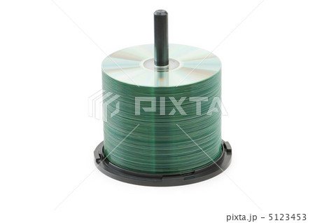 Spindle of cd disks isolated on white 5123453
