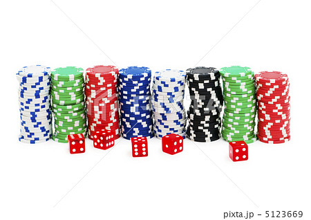 Casino chips isolated on the white 5123669