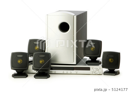DVD player and speakers isolated on white 5124177