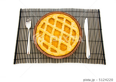 Sweet pie isolated on the green background Sweet pie isolated on the green background 5124220