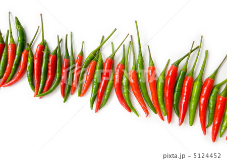 Red chili peppers isolated on the white 5124452