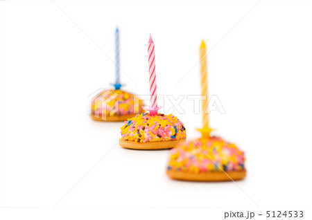 Cup cakes and candle isolated on the white background 5124533