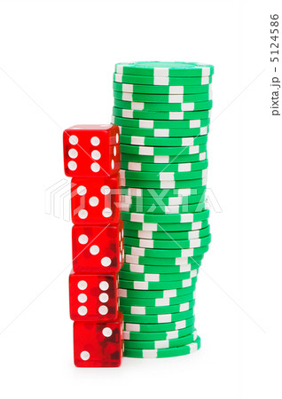 Casino chips isolated on the white 5124586