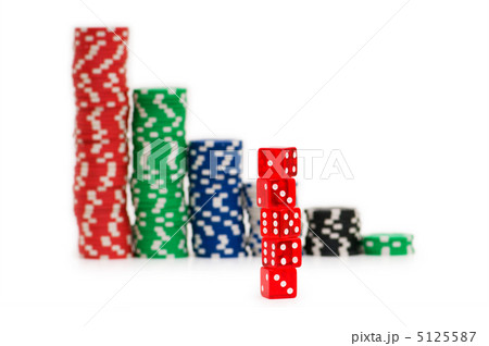 Casino chips isolated on the white 5125587