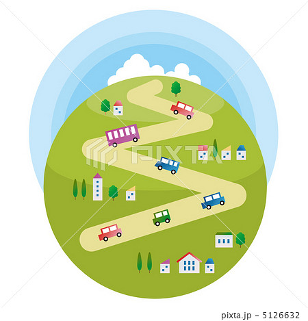 ジグザグの道のイラスト素材