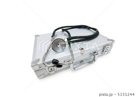Stethoscope and case isolated on the white 5131244