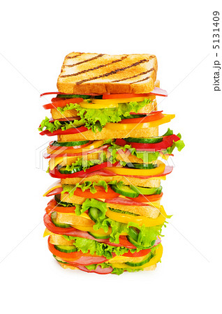 Giant sandwich isolated on the white background Giant sandwich isolated on the white background 5131409