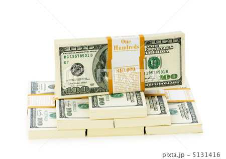 Stack of dollars isolated on the white 5131416