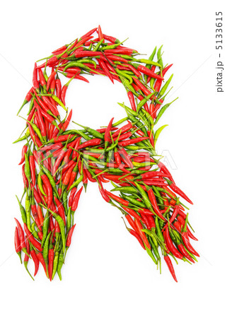 Alphabet with green and red peppers - letter 5133615