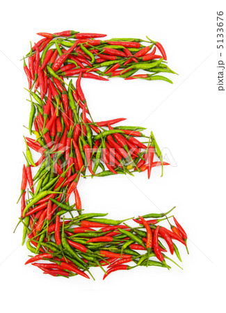 Alphabet with green and red peppers - letter 5133676