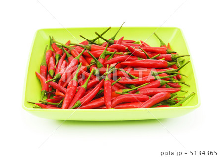 Hot peppers isolated on the white background 5134365