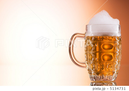 Beer glasses against the colorful gradient background 5134731