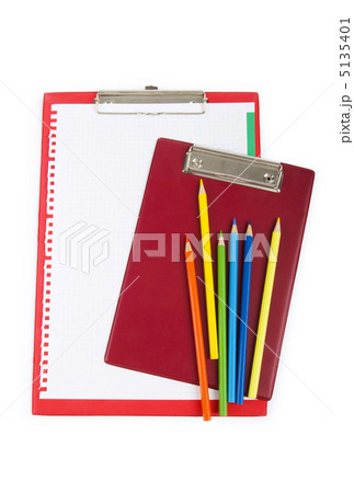 Binder and pencils isolated on the white background 5135401