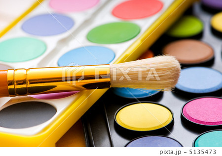 Art concept with painters palette and paint brush Art concept with painters palette and paint brush 5135473