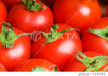 Red tomatoes arranged at the market stand Red tomatoes arranged at the market stand 5135764