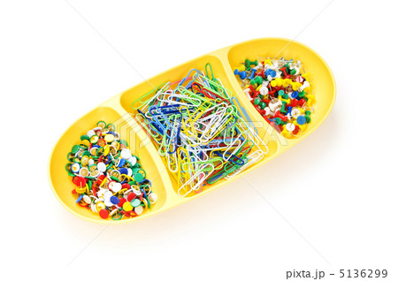 Office supplies in the holder isolated on white 5136299