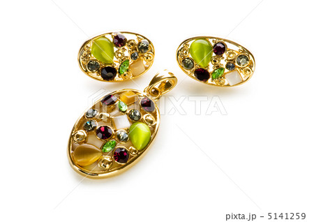 Various jewellery isolated on the white background Various jewellery isolated on the white background 5141259