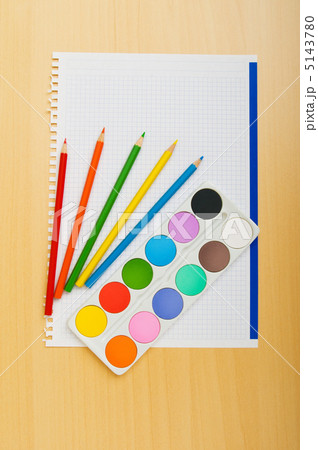 Art concept with painters palette and paint brush 5143780