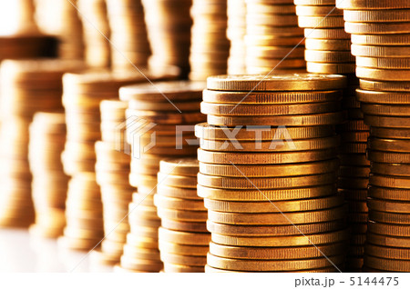 Close up of the golden coin stacks 5144475