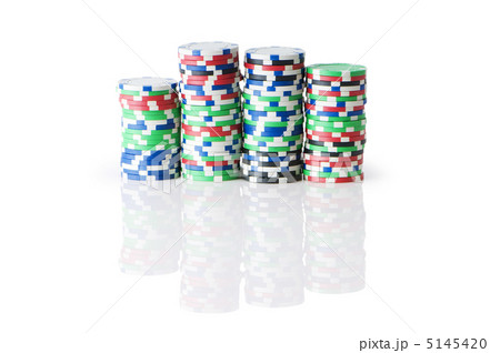 Stack of various casino chips - gambling concept 5145420