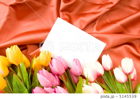 Envelope and flowers on the satin background Envelope and flowers on the satin background 5145539