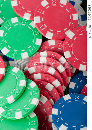 Stack of various casino chips - gambling concept 5146068