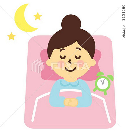 眠る女の子のイラスト素材