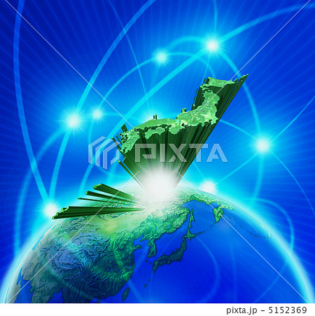 地球から飛び出す日本列島／インターネットの光回線 5152369