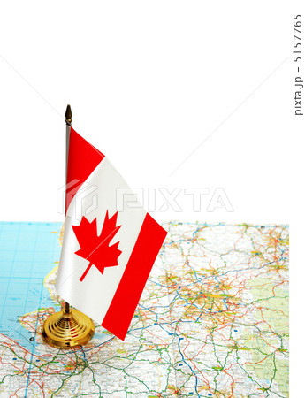Canada flag on the map against white background Canada flag on the map against white background 5157765