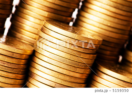 Close up of the golden coin stacks Close up of the golden coin stacks 5159350