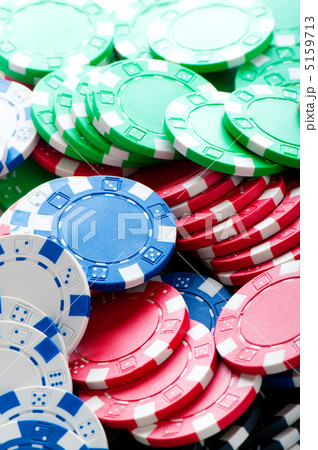 Stack of various casino chips - gambling concept 5159713