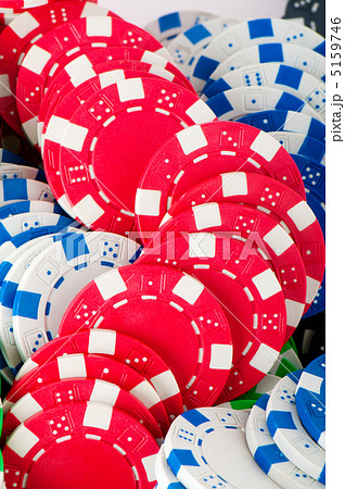 Stack of various casino chips - gambling concept 5159746