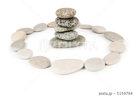 Stack of pebbles isolated on the white 5159784