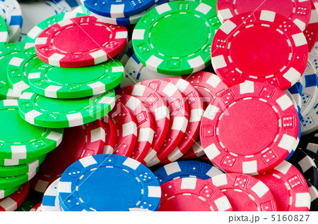 Stack of various casino chips - gambling concept 5160827