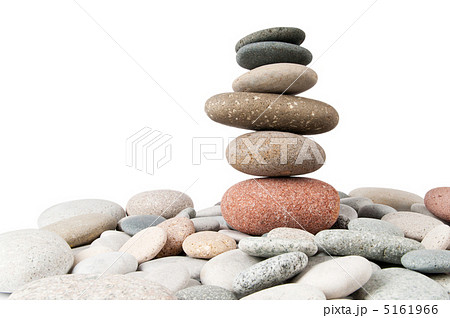 Stack of pebbles isolated on the white Stack of pebbles isolated on the white 5161966