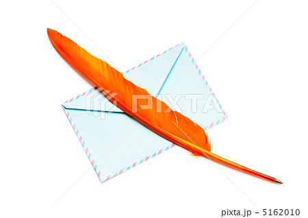 Letter and feathe isolated on the white 5162010