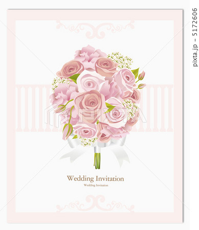 ウエディングカード ウエディング 結婚 招待状 花束のイラスト素材