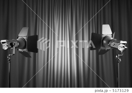 Curtains and projector lights wtih space for your text 5173129