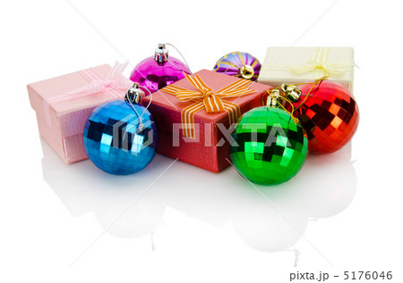 Christmas concept with baubles on white 5176046