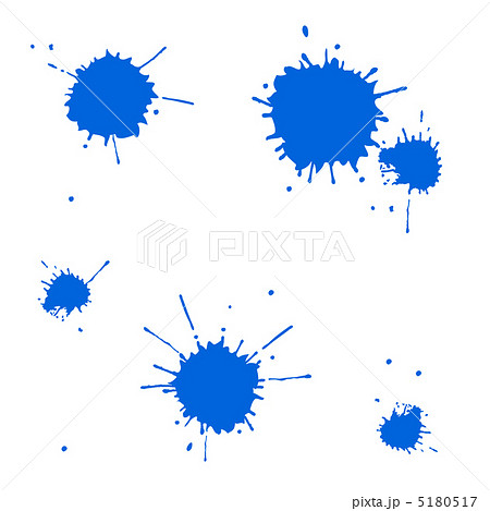 塗料 飛び散る 青色 15のイラスト素材