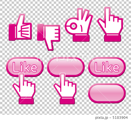 像按鈕和手指圖標粉紅色 5183904