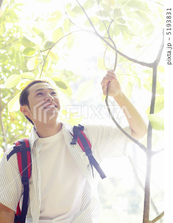 木の枝に手をかける男性 木の枝に手をかける男性 5193831