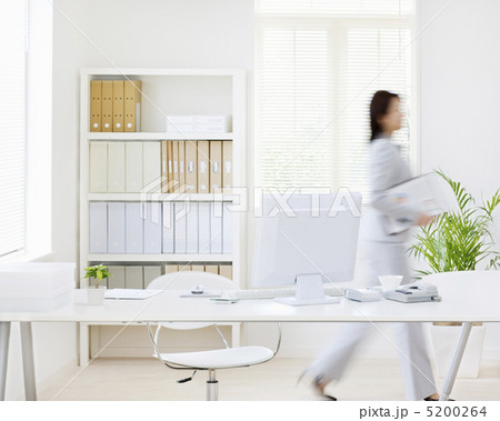 オフィス内を歩くビジネスウーマン オフィス内を歩くビジネスウーマン 5200264
