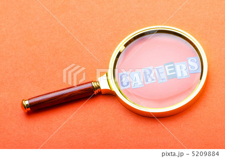 Unemployment concept with magnifying glass Unemployment concept with magnifying glass 5209884