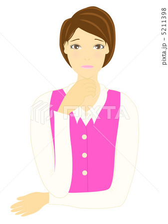 困った表情の女性のイラスト 5211398